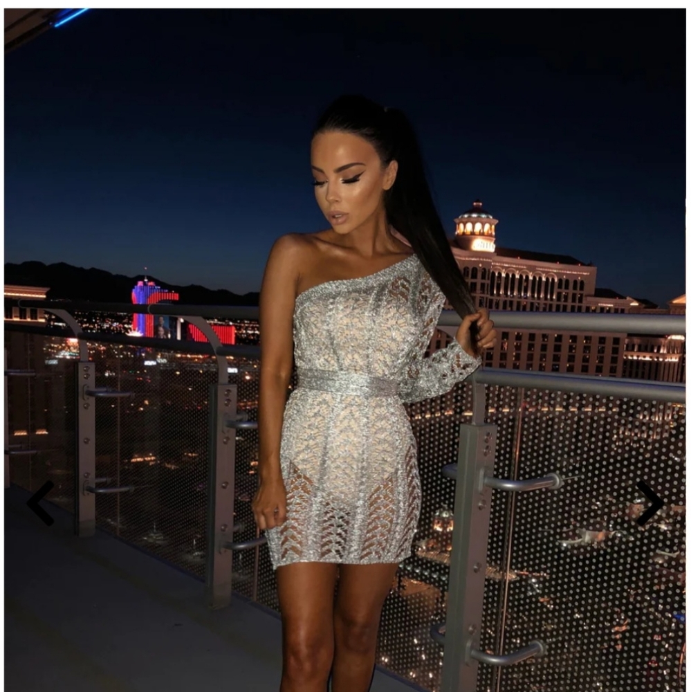 Arianna Asymmetrical Dress - Rose Gold